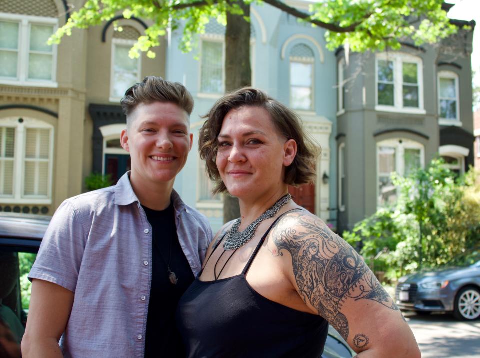 Rachel Pike, left, and Jo McDaniel are owners of As You Are in Washington, D.C., which is a queer safe space and community hub.