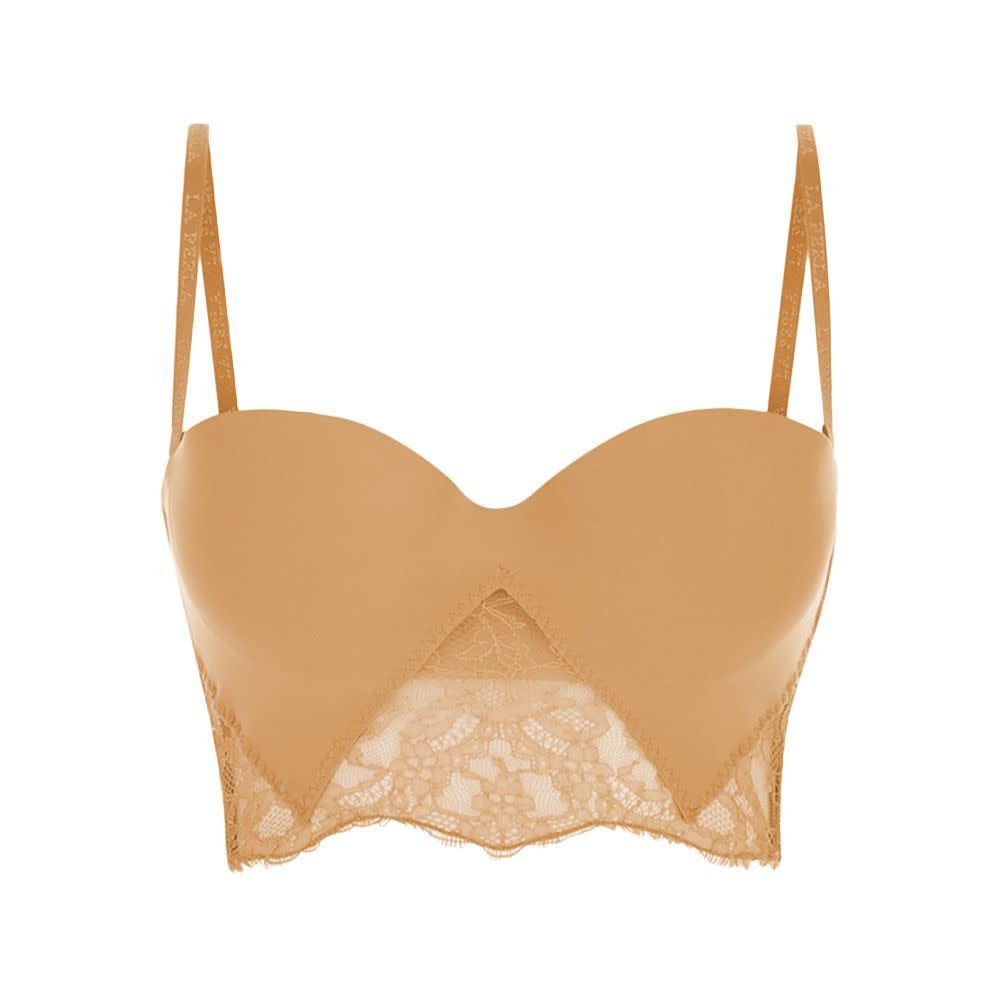 <p><a href="https://laperla.com/nude-lycra-strapless-brassiere-with-chantilly-lace/" rel="nofollow noopener" target="_blank" data-ylk="slk:Shop Now;elm:context_link;itc:0;sec:content-canvas" class="link rapid-noclick-resp">Shop Now</a></p><p>Nude Lycra Strapless Brassiere With Chantilly Lace</p><p>$365.00</p>