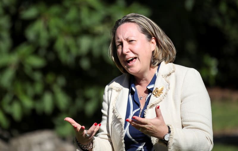 Britain's trade minister Anne-Marie Trevelyan speaks during an interview