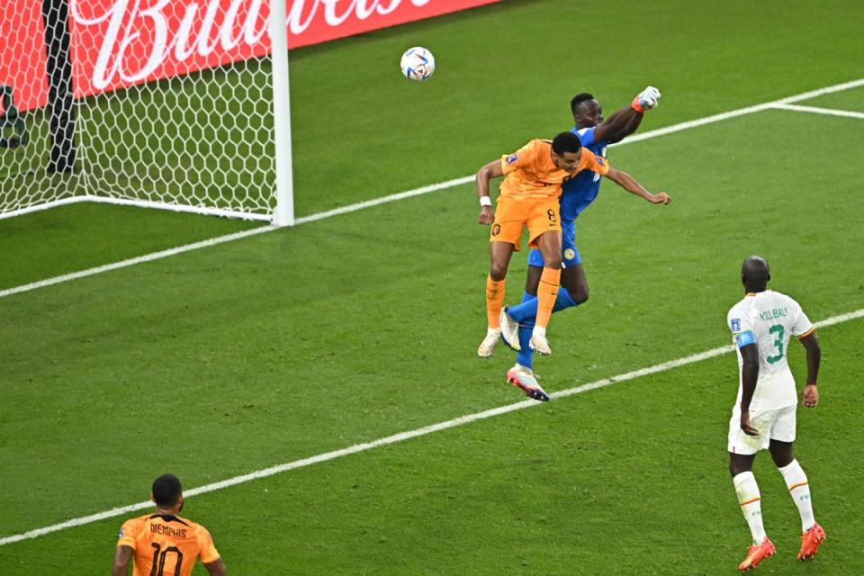 Edouard Mendy was at fault for both the goals Senegal let in during their opening 2-0 defeat to Netherlanfs (AFP via Getty Images)