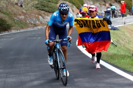 Team Movistar rider Richard Carapaz took the pink jersey with a solo win at the Giro on Saturday