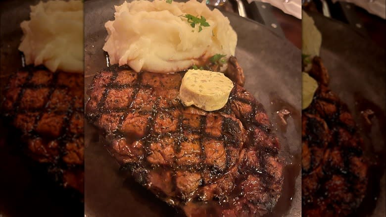 Steak with butter and mash