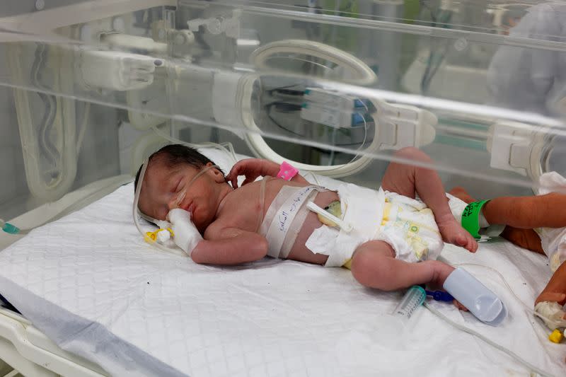 Gaza baby pulled alive from womb of mother who was killed in an Israeli air strike in Rafah