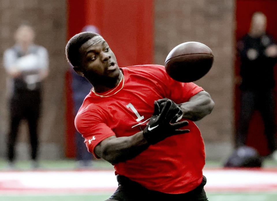 Utah defensive back Clark Phillips III participates in the school’s NFL pro day at the University of Utah&nbsp;practice facility on Thursday, March 23, 2023.