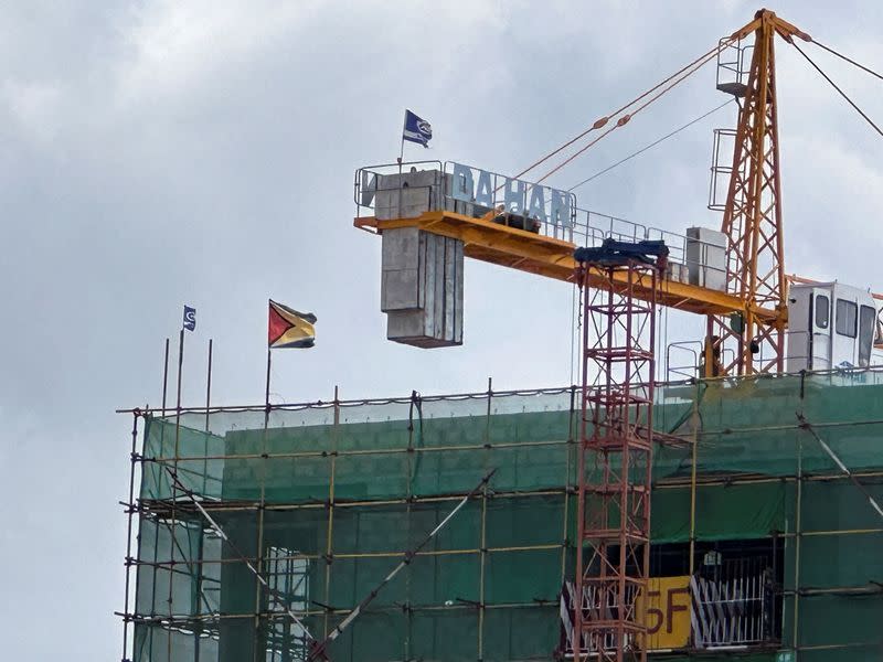 FILE PHOTO: Exxon Mobil’s new headquarters are seen under construction in Georgetown