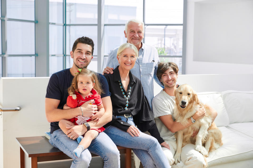 From left to right, Michael, daughter Birdie, Karen, Lonnie, Robert and his dog, Bunny.