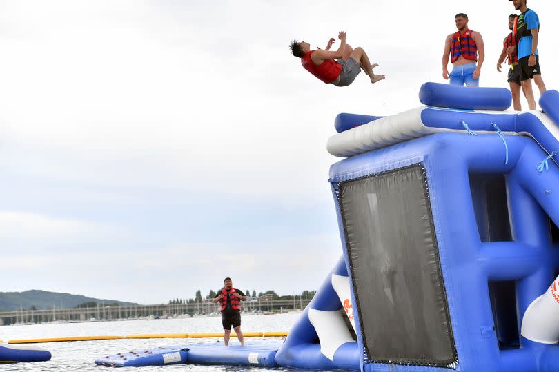 Aqua Park Cardiff will open for three months over the summer from June 8 -Credit:WalesOnline/Rob Browne