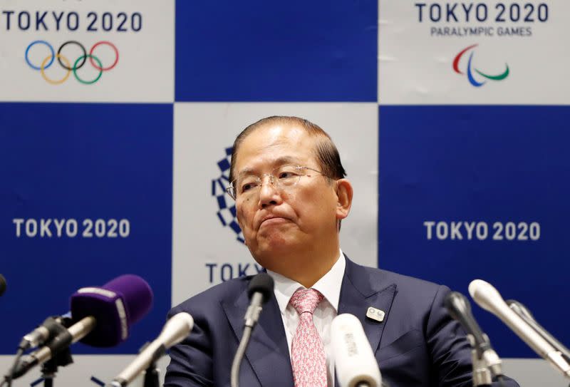 Toshiro Muto, Tokyo 2020 Organizing Committee Chief Executive Officer, attends a news conference after Tokyo 2020 Executive Board Meeting in Tokyo