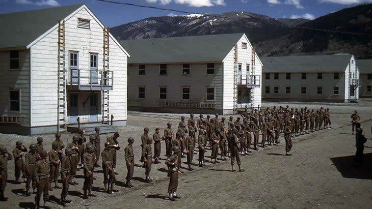 <span class="article__caption">A formation of soldiers in Camp Hale. </span> (Photo: Denver Public Library. )