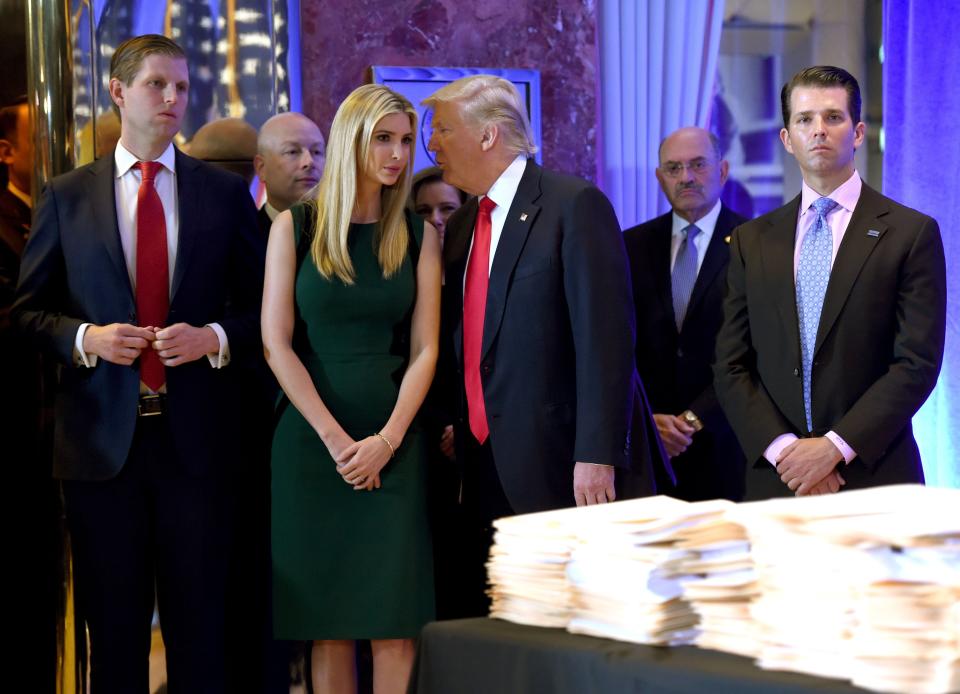 Donald Trump, his daughter Ivanka and his son Donald Jr., right, have been subpoenaed in a New York investigation into the family business.