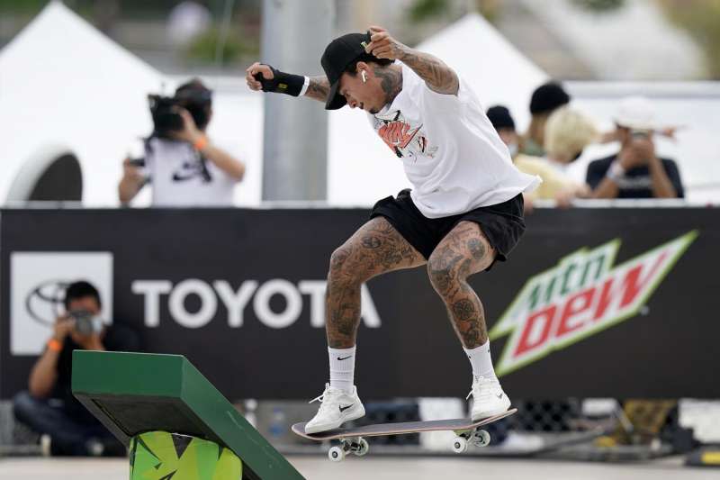 2021日本東京奧運：美國滑板選手郝斯頓（Nyjah Huston）（AP）