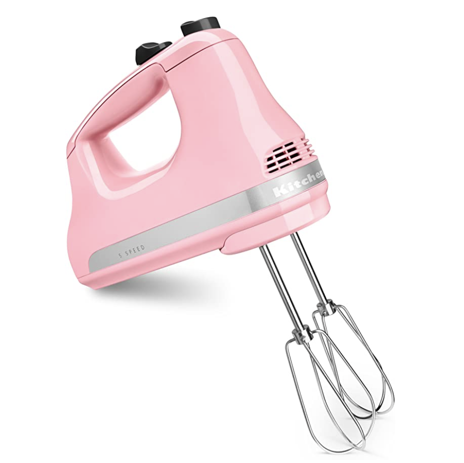 KitchenAid 5-Speed Hand Mixer in light pink guava