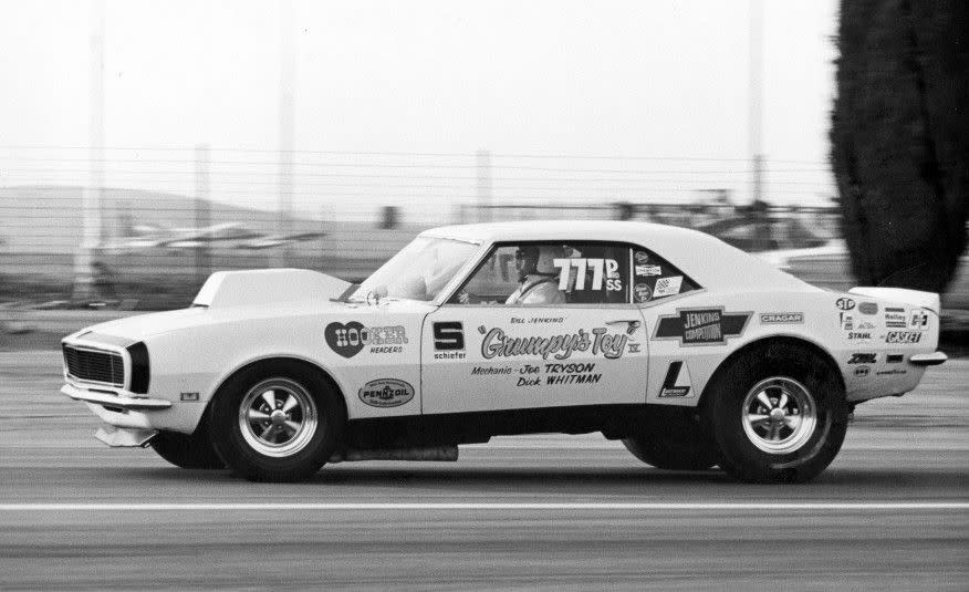 <p>Camaros have long been among America's most-raced cars. Alongside Donohue's Camaro, legends like Bill "Grumpy" Jenkins was campaigning Camaros in NHRA drag racing. Here's Grumpy's 1968 Camaro on its way to winning the very first Pro Stock title at the 1970 Winternationals.</p>