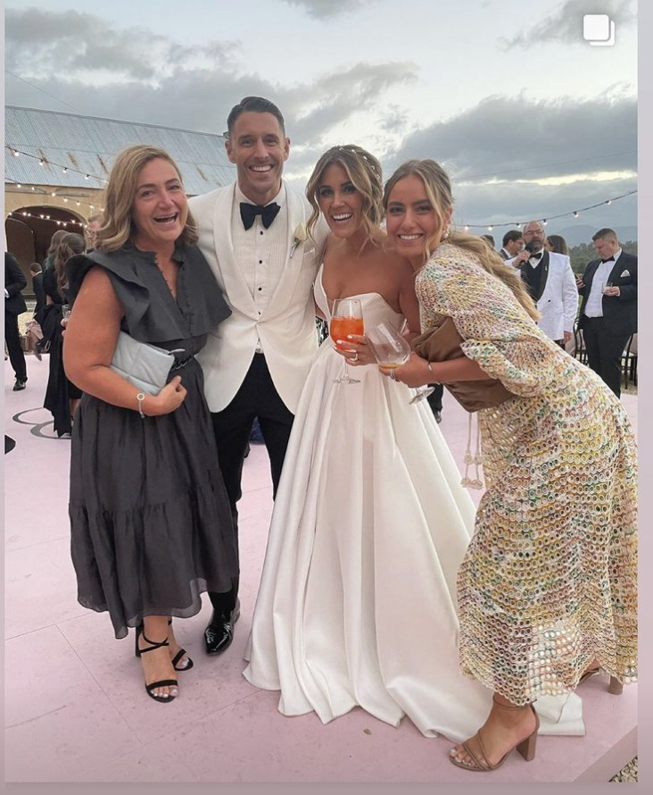 Georgia Love, Lee Elliott and their guests at their wedding