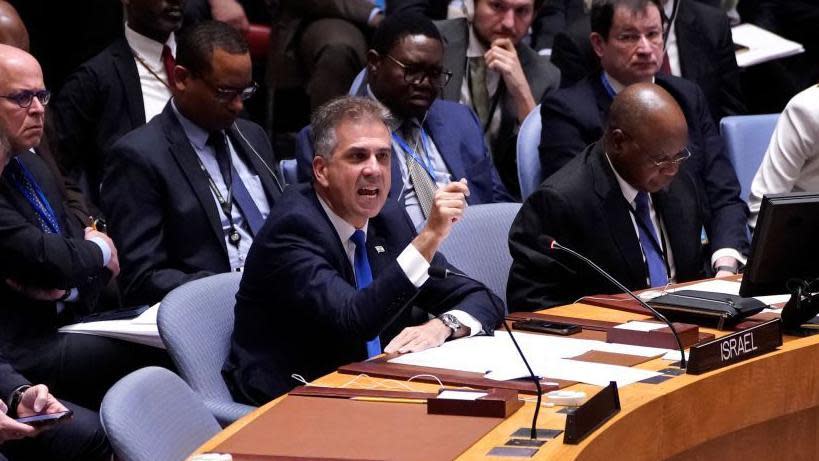 El embajador Eli Cohen en el Consejo de Seguridad