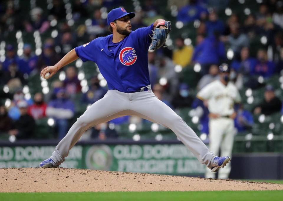 Relief pitcher Ryan Tepera delivered a scoreless fifth inning for the Cubs against the Brewers.