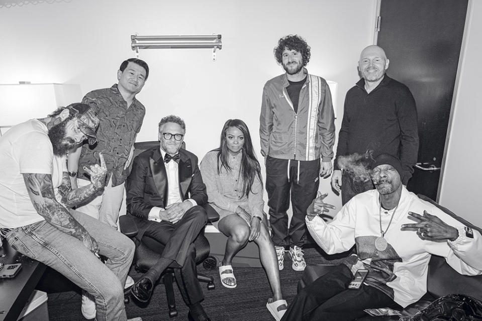 Post Malone, Ronny Chieng, Seth Rogen, Janelle James, Lil Dicky, Bill Burr, Snoop Dogg at Seth Rogen Smokes The Bowl for the Netflix is a Joke Festival at the Hollywood Bowl on Tuesday, May 7, 2024 in Hollywood, CA.