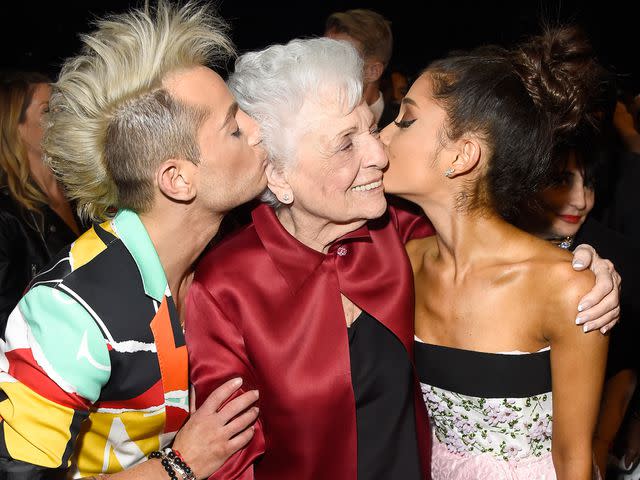 <p>Frazer Harrison/AMA2015/Getty</p> Frankie J. Grande, Marjorie 'Nonna' Grande, and Ariana Grande attend the 2015 American Music Awards on November 22, 2015.