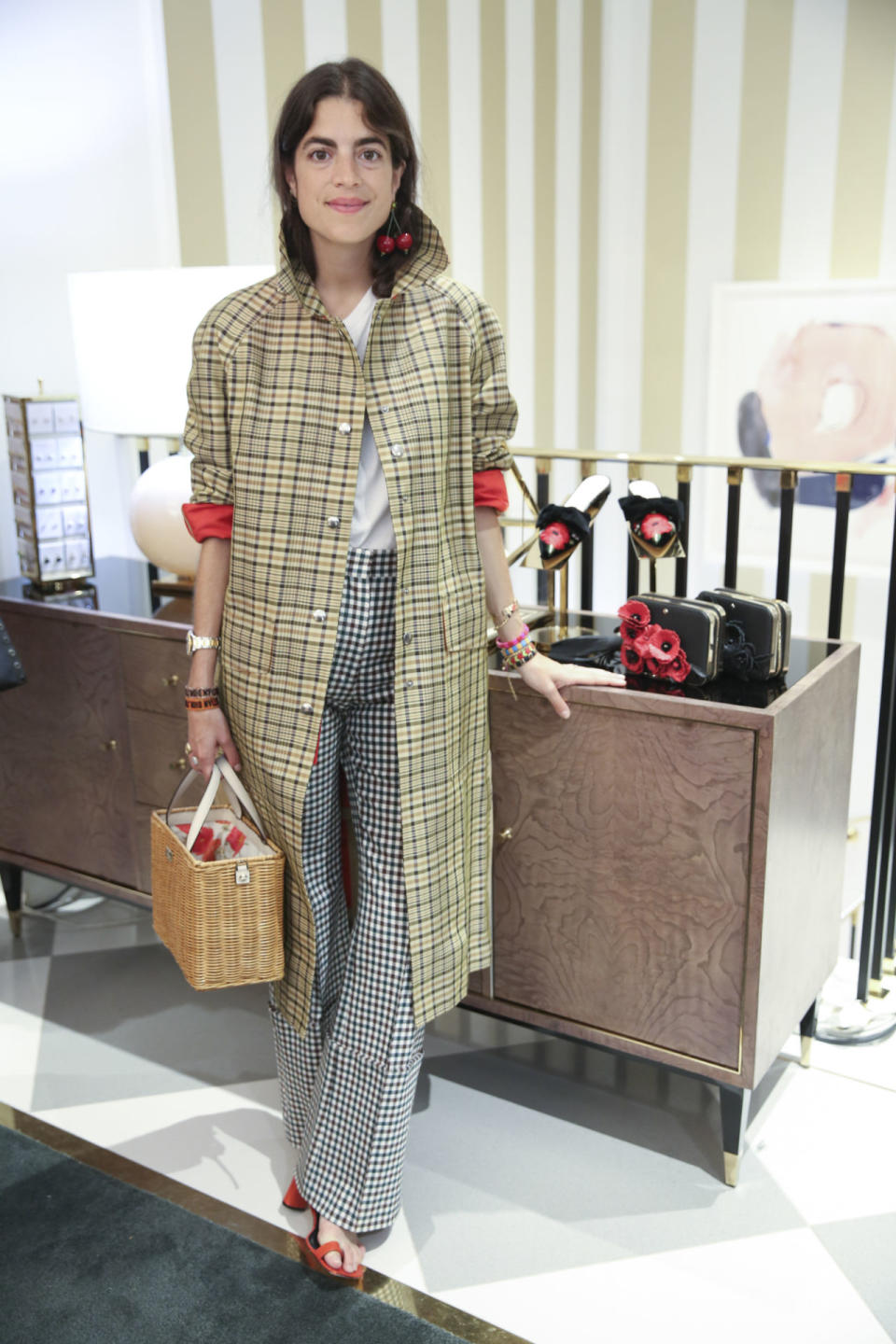 <p>Leandra Medine attended the Kate Spade Paris store launch during Paris Fashion Week.</p>