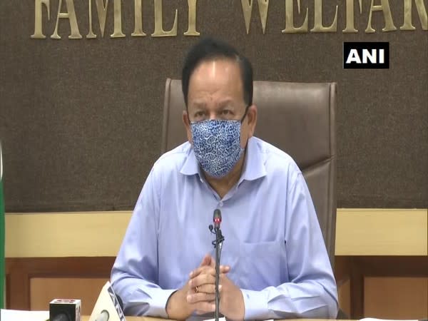    Union Health Minister Harsh Vardhan held a review meeting on COVID19 situation in UP. Photo/ANI