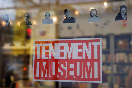 A sign for the New York's Tenement Museum is seen in New York U.S., November 21, 2016. REUTERS/Shannon Stapleton