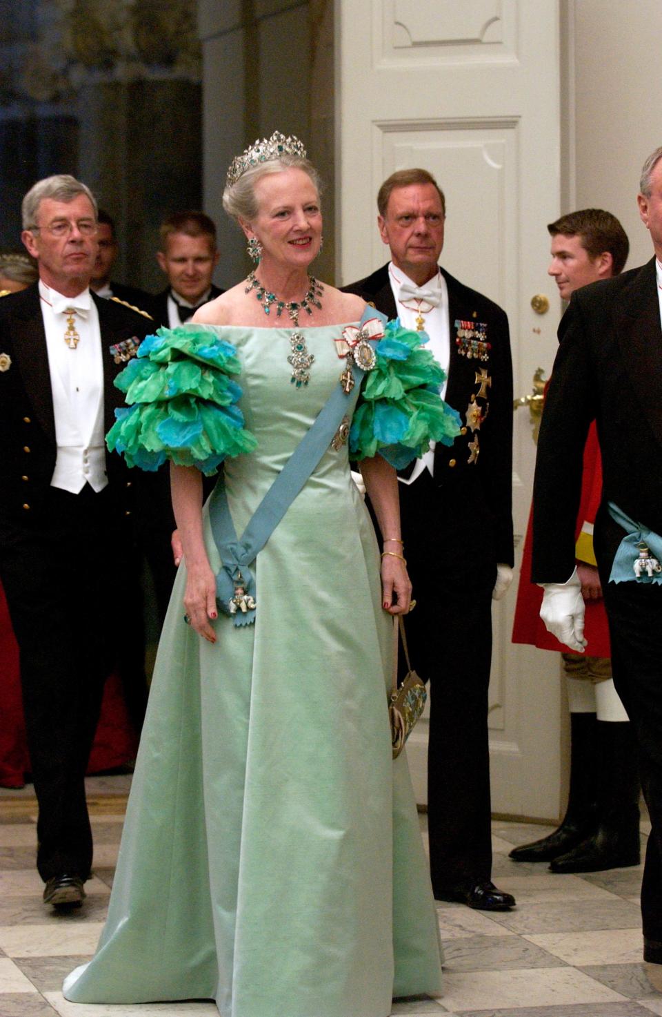 Queen Margrethe attends a palace reception in 2004