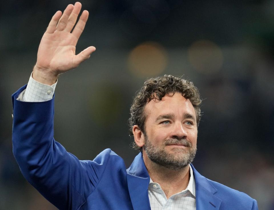 New Colts head coach Jeff Saturday had a much more normal news conference Wednesday, if such a thing is possible in this situation. (Max Gersh/IndyStar-USA TODAY Sports)
