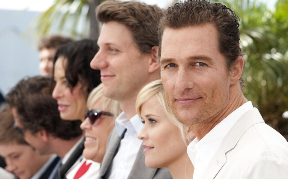 From right, actors Matthew McConaughey, Reese Witherspoon, and Director Jeff Nichols pose during a photo call for Mud at the 65th international film festival, in Cannes, southern France, Saturday, May 26, 2012. (AP Photo/Jonathan Short)
