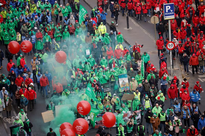 People demonstrate against the rising cost of living in Belgium