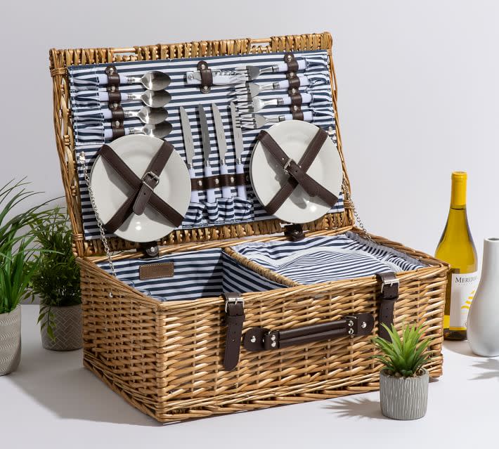 <p><a href="https://go.redirectingat.com?id=74968X1596630&url=https%3A%2F%2Fwww.potterybarn.com%2Fproducts%2Fprovidence-woven-picnic-basket&sref=https%3A%2F%2Fwww.womansday.com%2Frelationships%2Fdating-marriage%2Fg42606975%2Ffirst-anniversary-gift-ideas%2F" rel="nofollow noopener" target="_blank" data-ylk="slk:Shop Now;elm:context_link;itc:0;sec:content-canvas" class="link ">Shop Now</a></p><p>Providence Woven Picnic Basket Set</p><p>potterybarn.com</p><p>$69.99</p><span class="copyright">Pottery Barn</span>