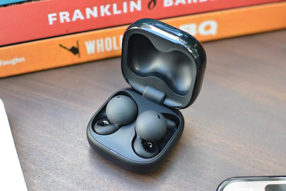 <p>Small earbuds, small case.</p>
