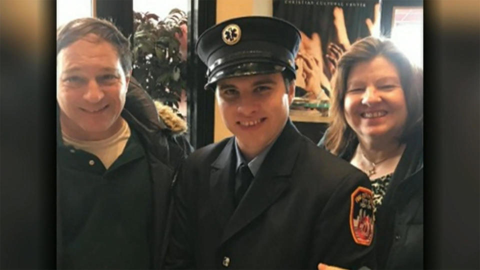 Twenty-three-year-old John Mondello, a recent EMT graduate, served on the frontlines of the COVID pandemic; his mother says stress led to his death by suicide.  / Credit: Family Photo