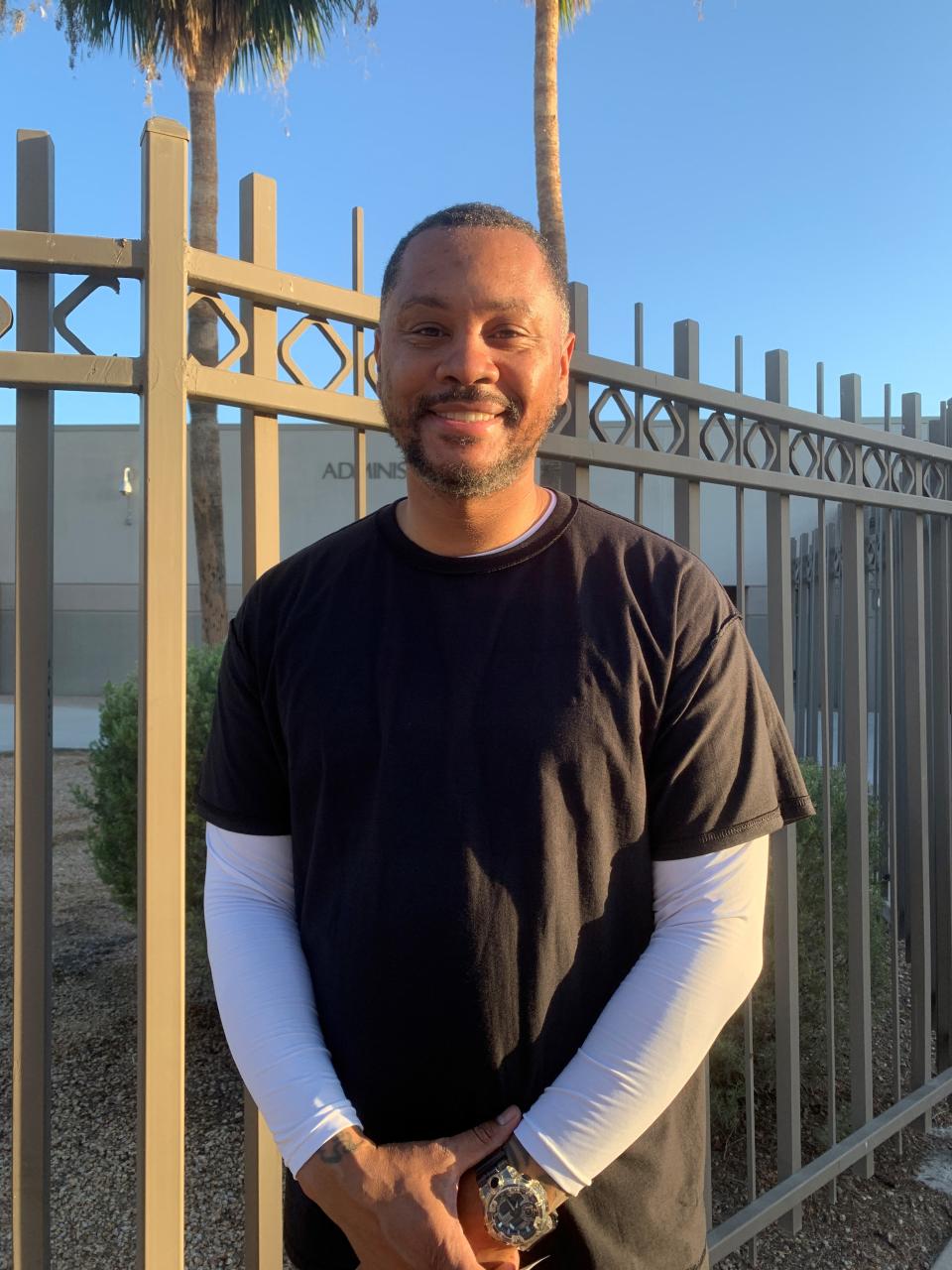 Tempe resident Jerry McPherson, 41, who works as the director of economic empowerment at Greater Phoenix Urban League was one of the first people to cast their votes at a South Phoenix polling place.