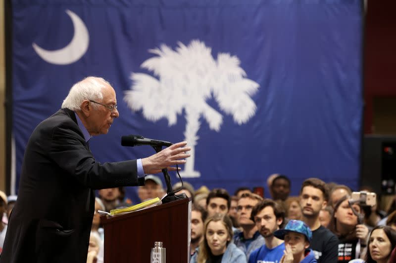 Democratic 2020 U.S. presidential candidate Sanders rallies in North Charleston, South Carolina