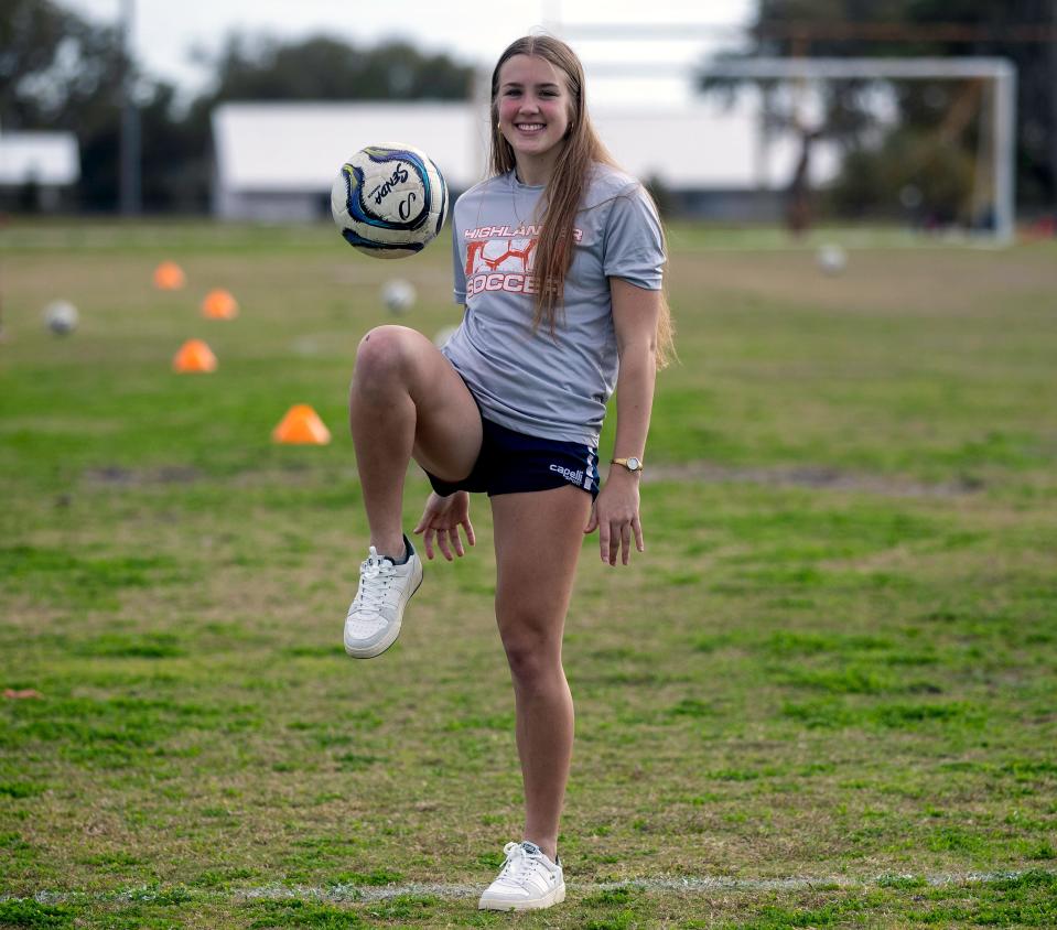 Lake Wales senior Lily Borders has scored 100 career goals and is Lake Wales' all-time leading scorer.
