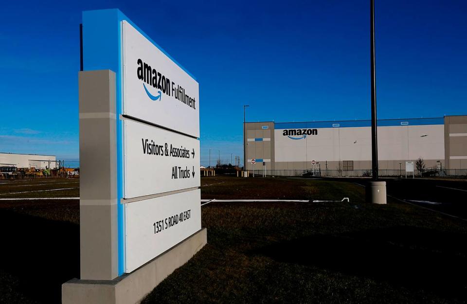 Amazon is nearing completion on building two massive fulfillment distribution warehouse centers across from each other in east Pasco.