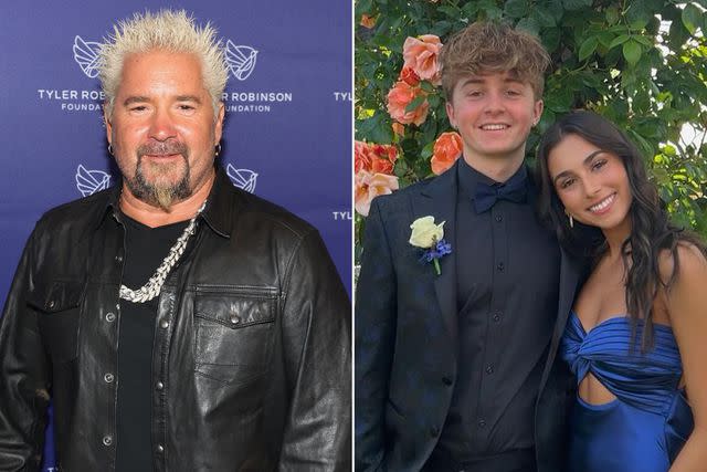 <p>Jesse Grant/Getty, Ryder Fieri/Instagram</p> Guy Fieri; Ryder at his prom 2024