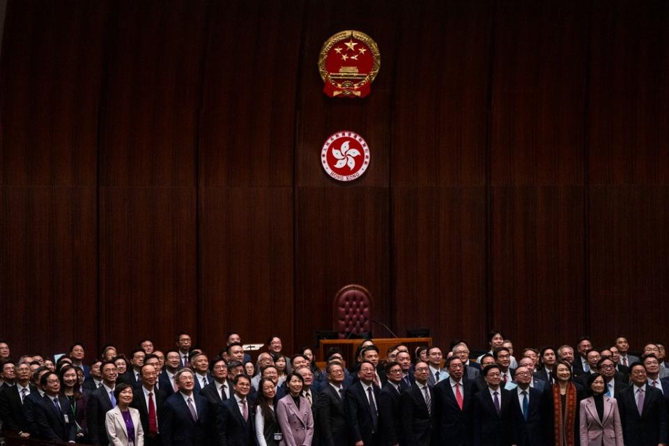 香港立法會19日火速通過基本法第23條立法草案。美聯社