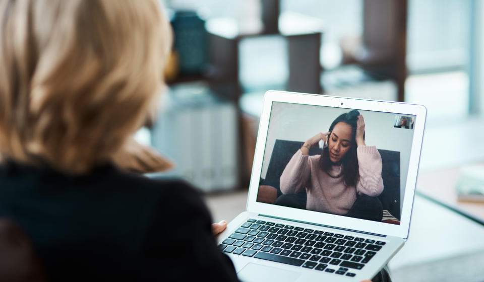 With the rise of teletherapy during the pandemic, recording a session may become a more commonly discussed issue. (Photo: PeopleImages via Getty Images)