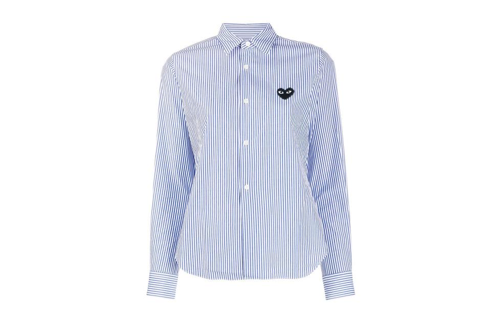 Comme Des Garçons Play stripe print heart shirt