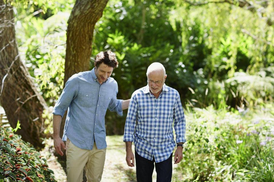 Make the most of the weather by going for a walk with your dad (Getty Images)