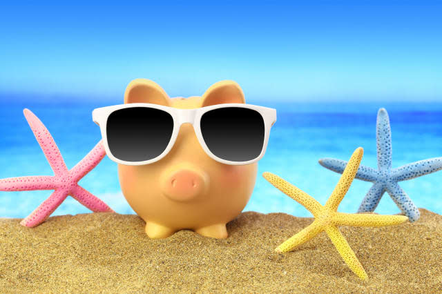 summer piggy bank with...