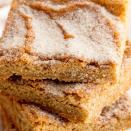 <p>These blondies are pure cinnamon-sugar bliss.</p><p>Get the <a href="https://www.delish.com/uk/cooking/recipes/a34844744/snickerdoodle-blondies-recipe/" rel="nofollow noopener" target="_blank" data-ylk="slk:Snickerdoodle Blondies;elm:context_link;itc:0;sec:content-canvas" class="link ">Snickerdoodle Blondies</a> recipe. </p>
