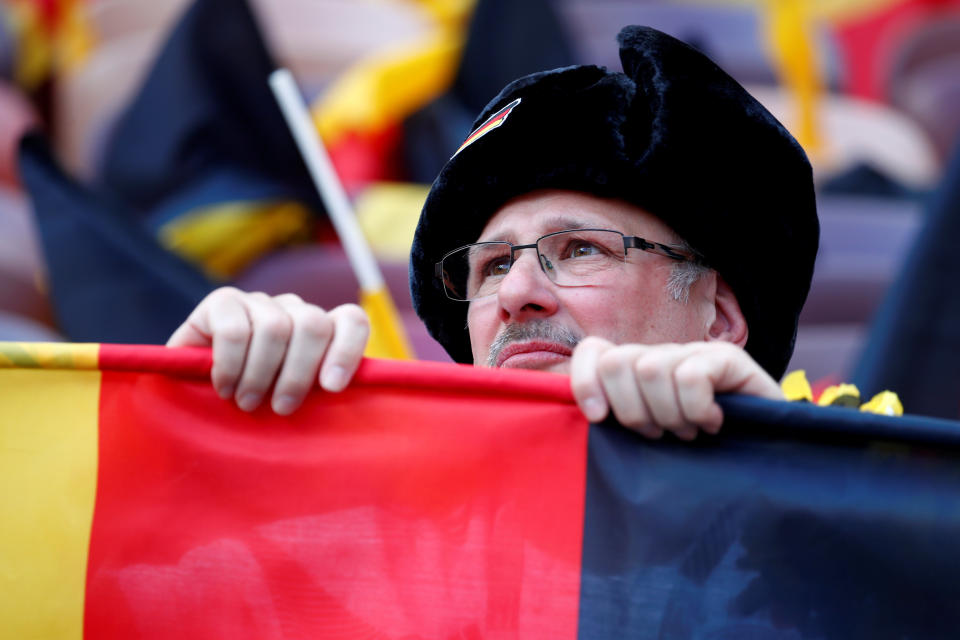 Germany fan inside the stadium before the match&nbsp;begins.