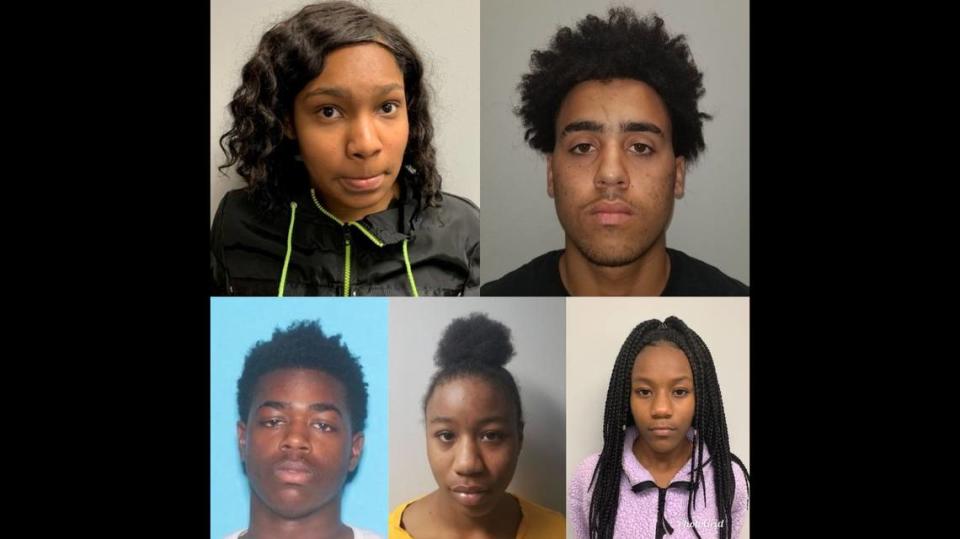 From top left: Jasmine Joy-Sade Kelley, Jarvis Jermaine Cook, Jaquez Devonte Porter, Yakeshia L. Blackmon and Willow O. Blackmon.