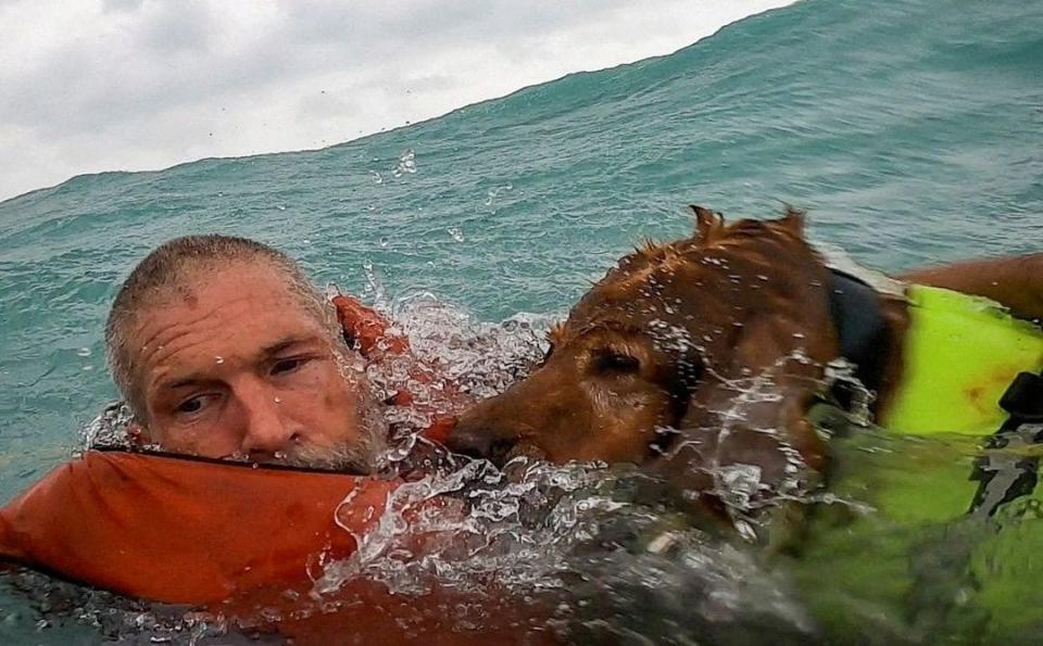 A sailor's boat was disabled as Hurricane Helene made landfall