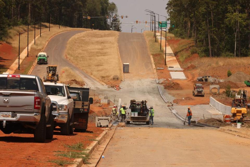 The Palmetto Parkway is still under construction near Mt. Gallant Road in Rock Hill. The road off Exit 81 on Interstate 77 would’ve served the Carolina Panthers headquarters project. After that plan failed, the city took ownership and hasn’t announced redevelopment plans.