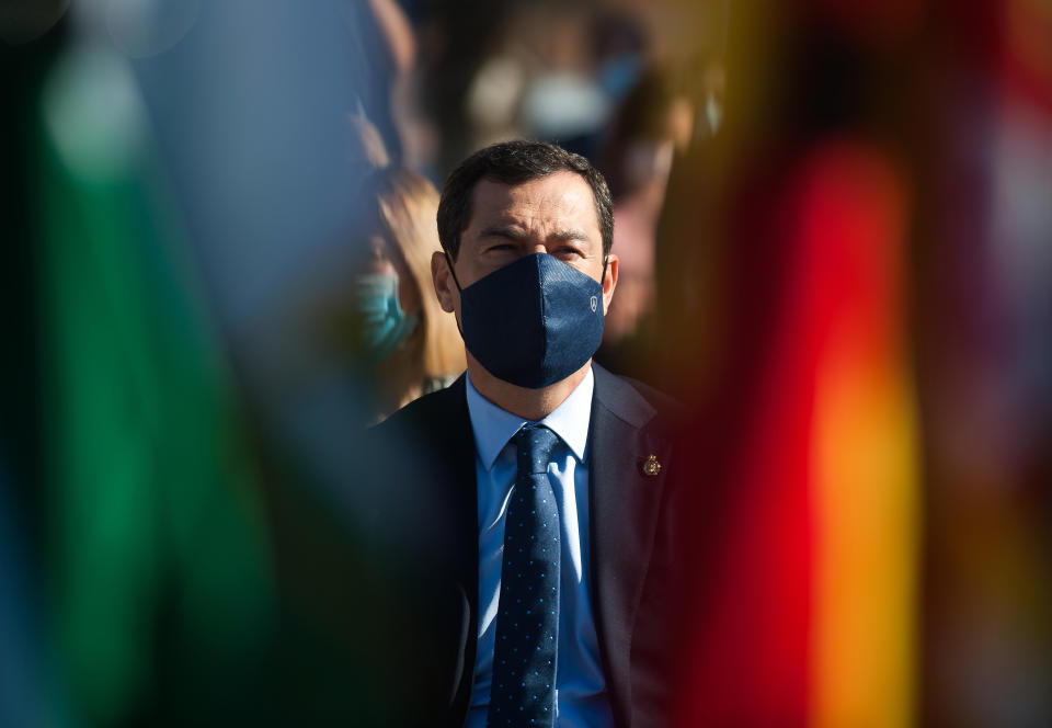 El presidente de la Junta de Andalucía, Juan Manuel Moreno Bonilla (PP), lidera todas y cada una de las encuestas del 19-J con holgura. (Photo by Jesus Merida/SOPA Images/LightRocket via Getty Images)