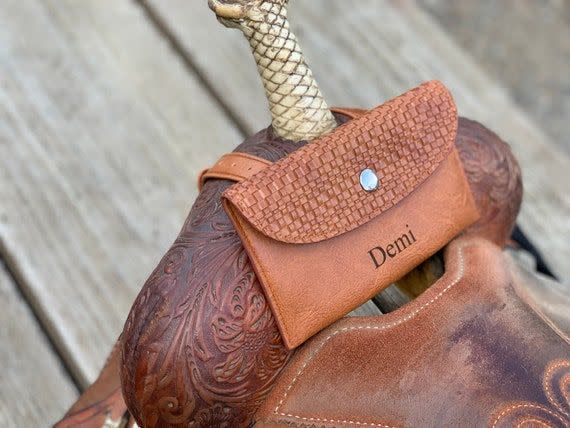 Personalized Saddle Bag Cell Phone Holder