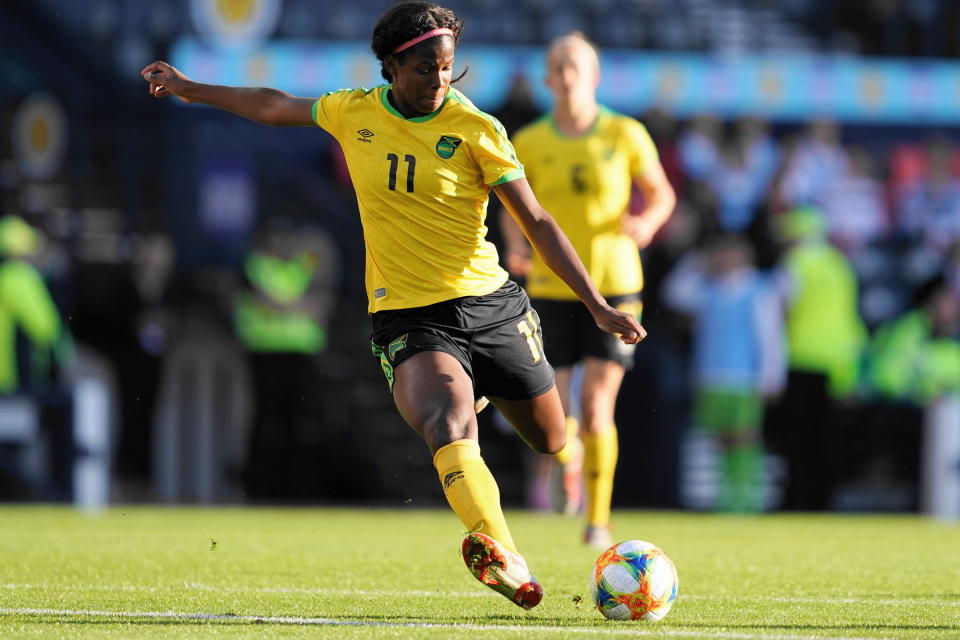 Shaw went from Jamaica to a Florida community college to the University of Tennessee to the World Cup. Along the way, she lost three brothers to gang violence, a fourth to an automobile accident, and two nephews as well. But she became the first of a large family to graduate from an American college, and led the Reggae Girlz to their first Women’s World Cup with seven goals in seven qualifiers.